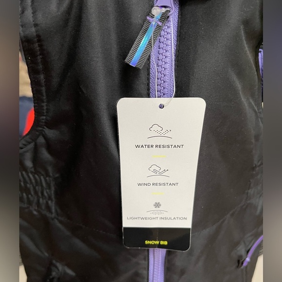 Kids Black Snow Bib Overalls Size XS 4-5 - Picture 6 of 9